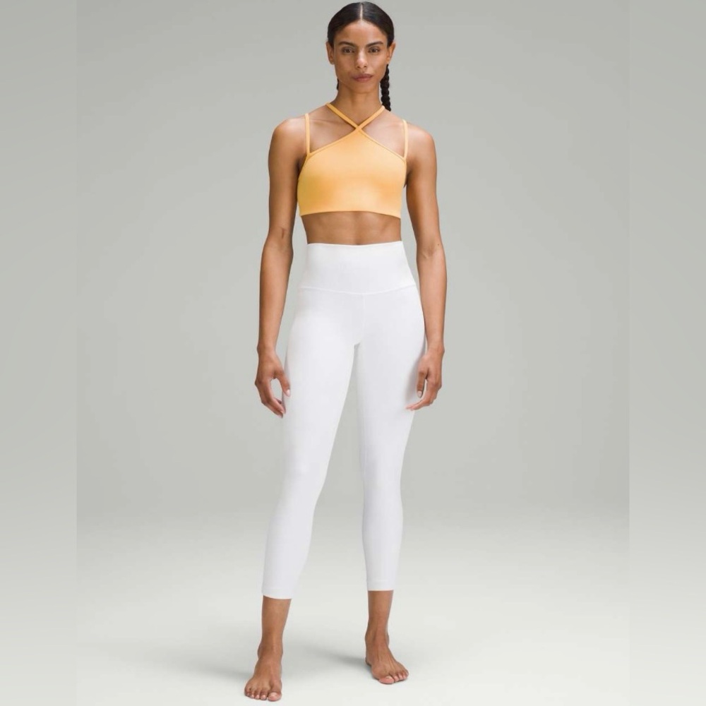 NWT Lululemon Flow Y Strappy Bra Nulu Light Support Mango Dream Size 8